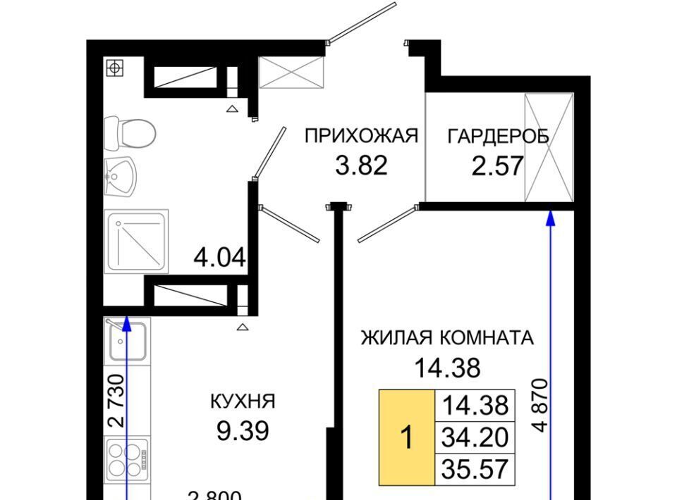 квартира г Ростов-на-Дону р-н Октябрьский пер Элеваторный 6/2а фото 1