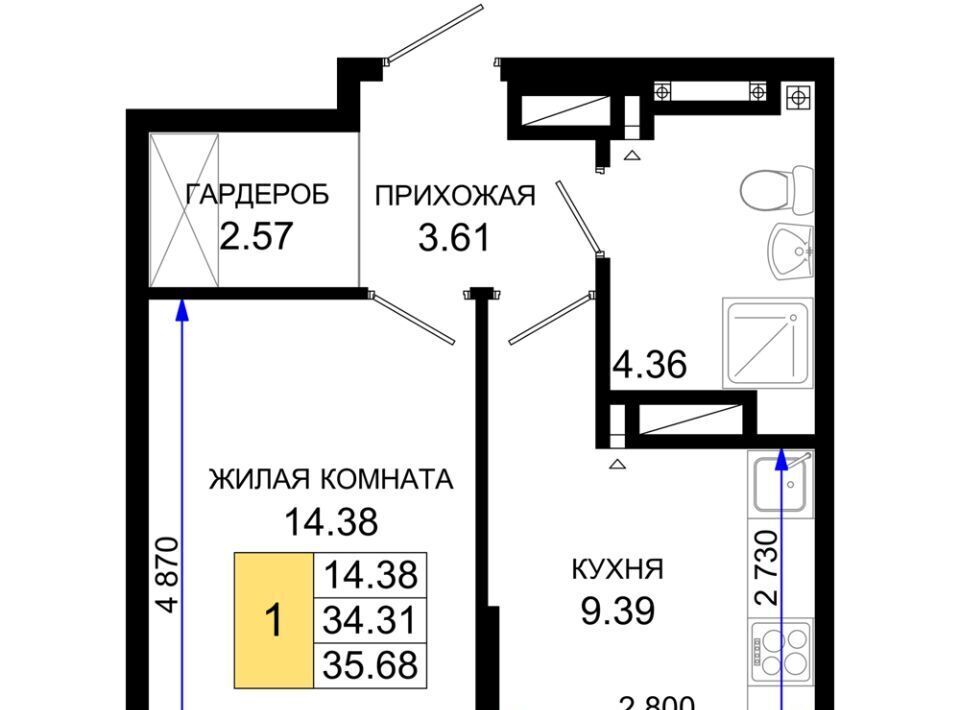 квартира г Ростов-на-Дону р-н Октябрьский пер Элеваторный 6/2а фото 1