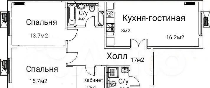 квартира г Москва метро Аннино ш Варшавское 141к/11 ЖК Варшавское шоссе 141 муниципальный округ Чертаново Южное фото 16