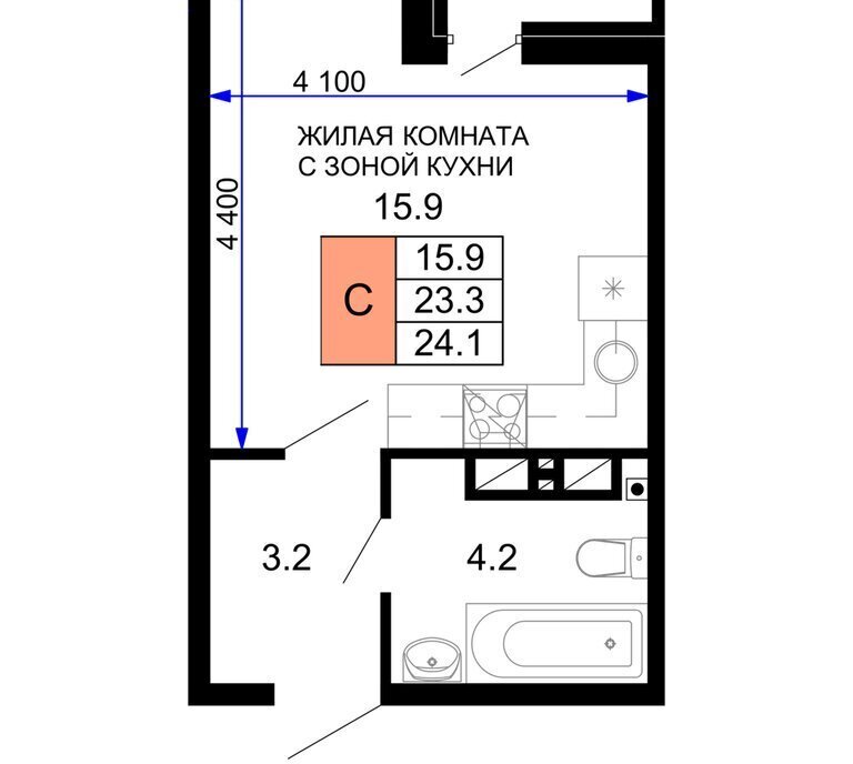 квартира г Краснодар р-н Прикубанский ЖК «Дыхание» фото 1