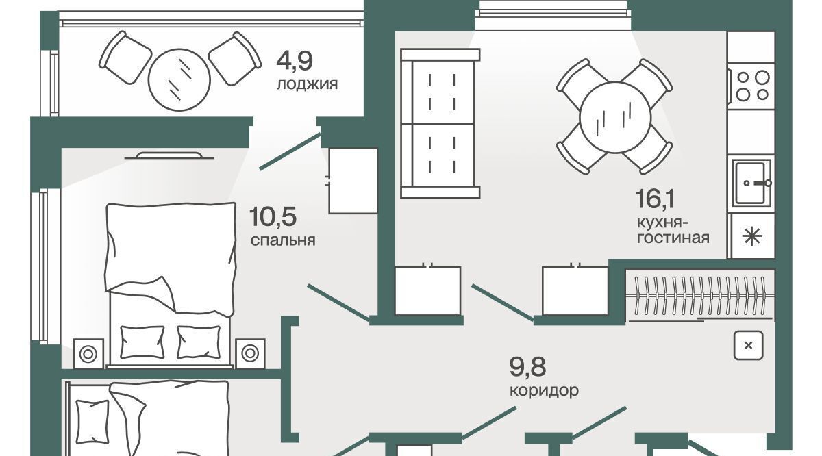 квартира г Тюмень р-н Калининский ул Игоря Комиссарова 24 фото 1