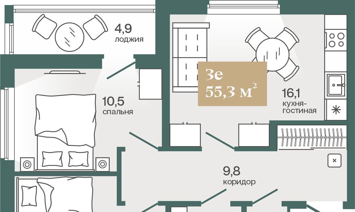 квартира г Тюмень р-н Калининский ул Ямская 1/2 159с фото 3