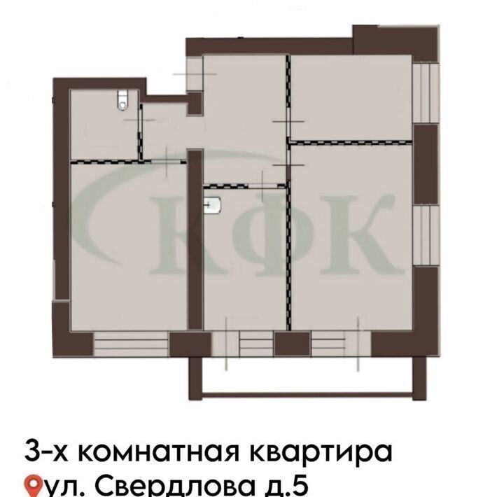 квартира г Ачинск ул Свердлова 3 фото 2