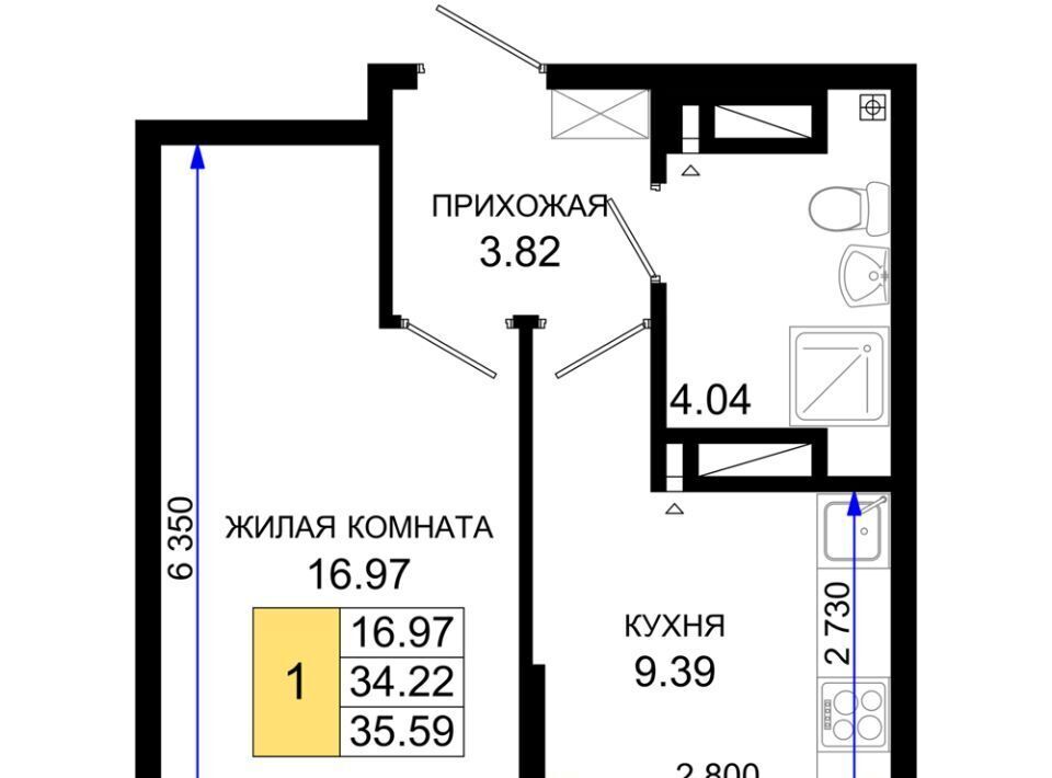 квартира г Ростов-на-Дону р-н Октябрьский пер Элеваторный 6/3 фото 1