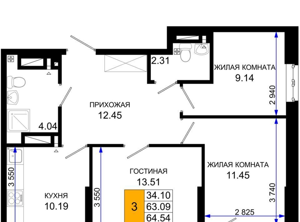 квартира г Ростов-на-Дону р-н Октябрьский пер Нефтекачка ЖК «Октябрь Парк» фото 1