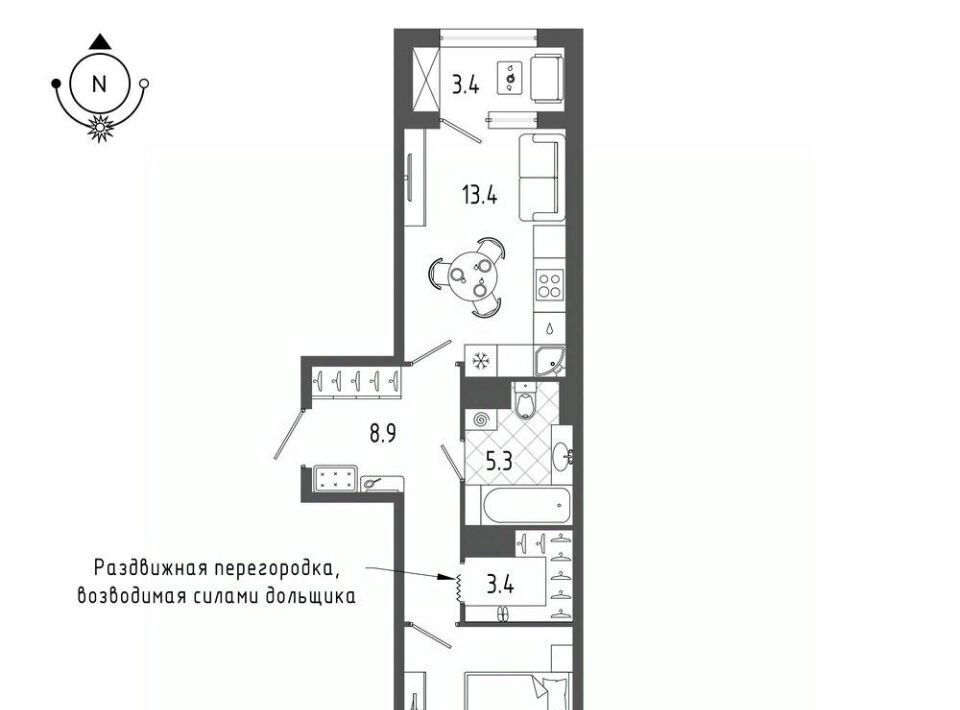 квартира г Санкт-Петербург метро Балтийская б-р Измайловский 9 фото 1