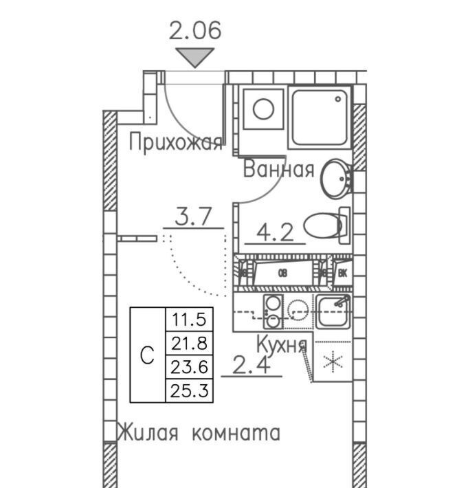 квартира г Владивосток р-н Ленинский ул Расула Гамзатова 7к/1 фото 1