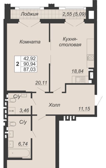 квартира г Ростов-на-Дону р-н Кировский Богатяновка ул Социалистическая 118 фото 1