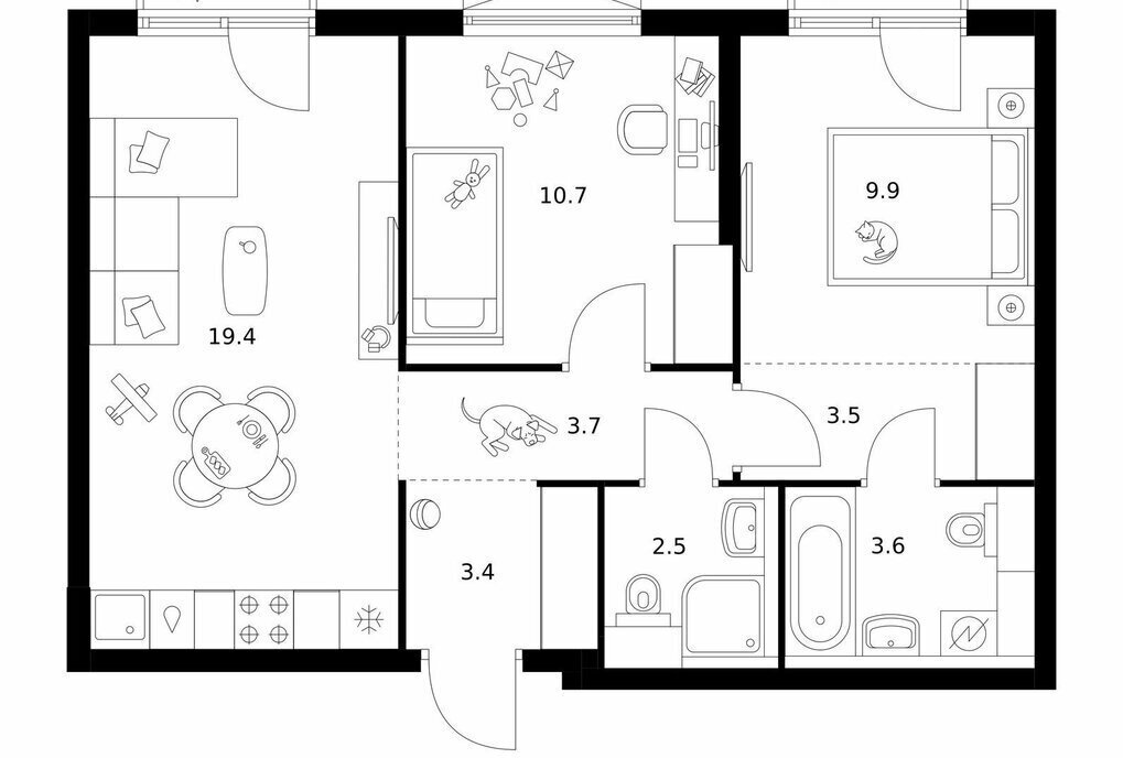 квартира г Москва метро Озерная проезд Проектируемый 1087-й 1с/1 Мичуринский парк 2к фото 1