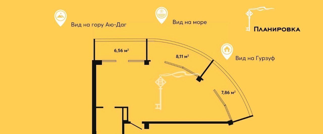 квартира г Ялта пгт Гурзуф ул Ялтинская 14 фото 17