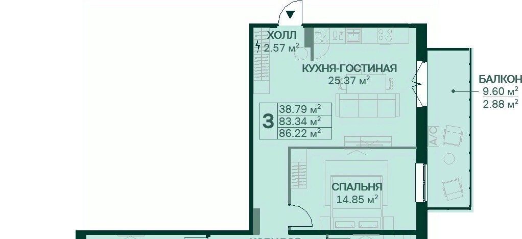 квартира г Санкт-Петербург метро Новочеркасская ул Магнитогорская 3к/2 фото 1