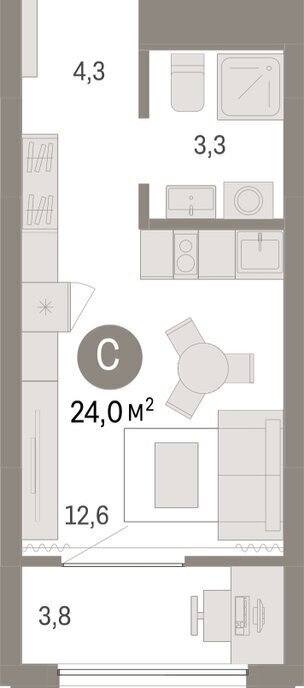 квартира г Омск Кварталы Драверта 2 фото 2