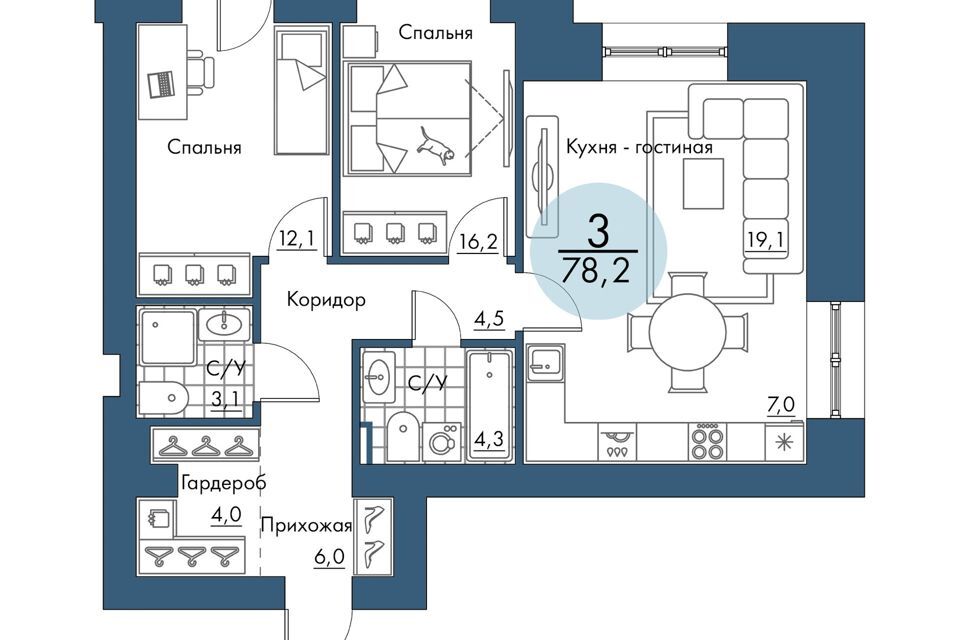 квартира г Красноярск ул Авиаторов 32 Красноярск городской округ фото 3