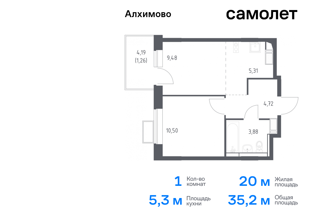 квартира г Москва метро Щербинка ЖК «Алхимово» 15 Щербинка, Симферопольское шоссе фото 1