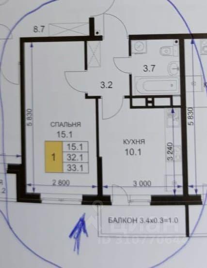 квартира г Краснодар р-н Прикубанский ул им. Героя Ростовского 8/3 ЖК «Ракурс» фото 21