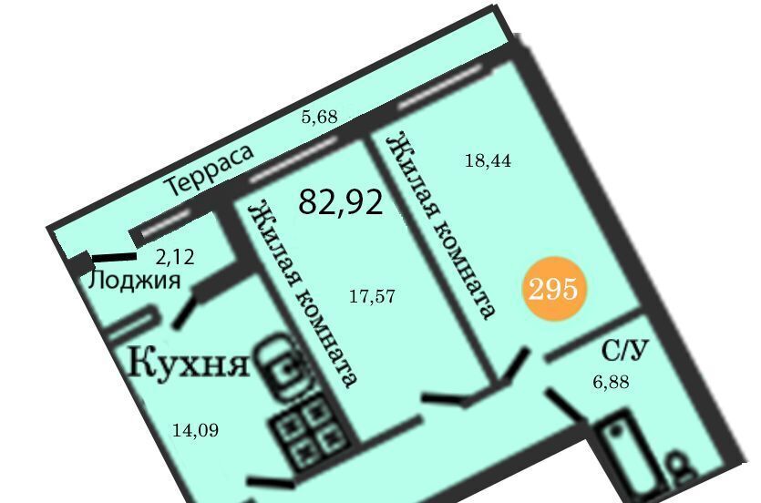 квартира г Калининград р-н Центральный ул Генерал-фельдмаршала Румянцева 11 фото 1