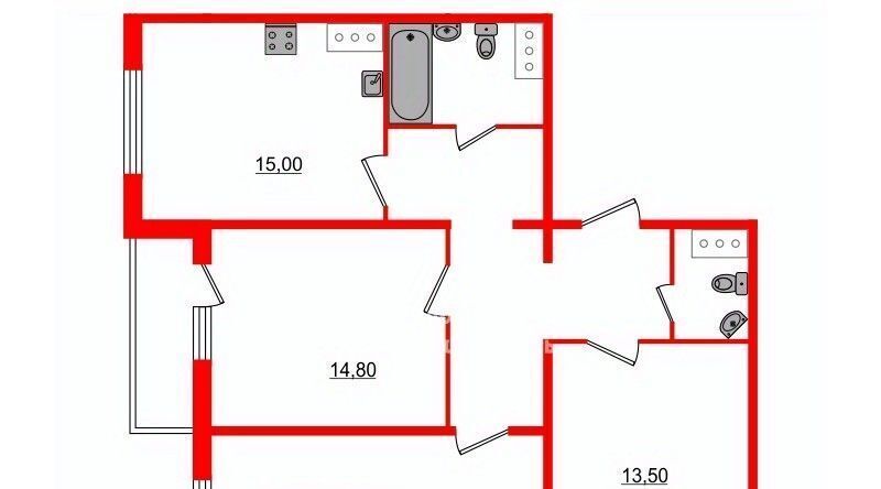 квартира г Санкт-Петербург метро Лесная ул Бестужевская 7к/2 фото 2