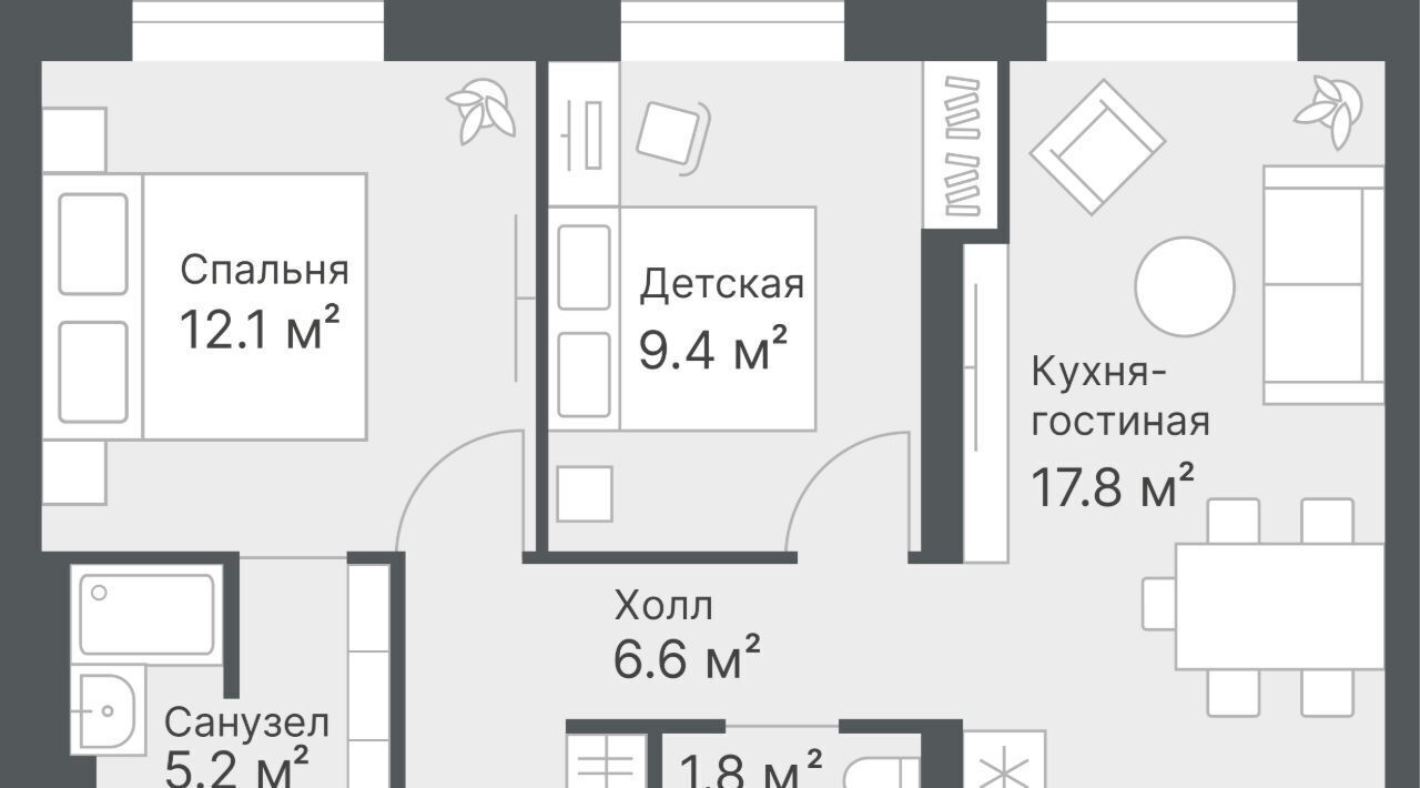 квартира г Тюмень р-н Калининский ул Кремлевская 95 фото 4