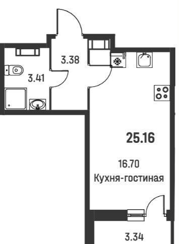 квартира р-н Всеволожский г Мурино ул Екатерининская 20/1 ЖК «Графика» Девяткино фото 2