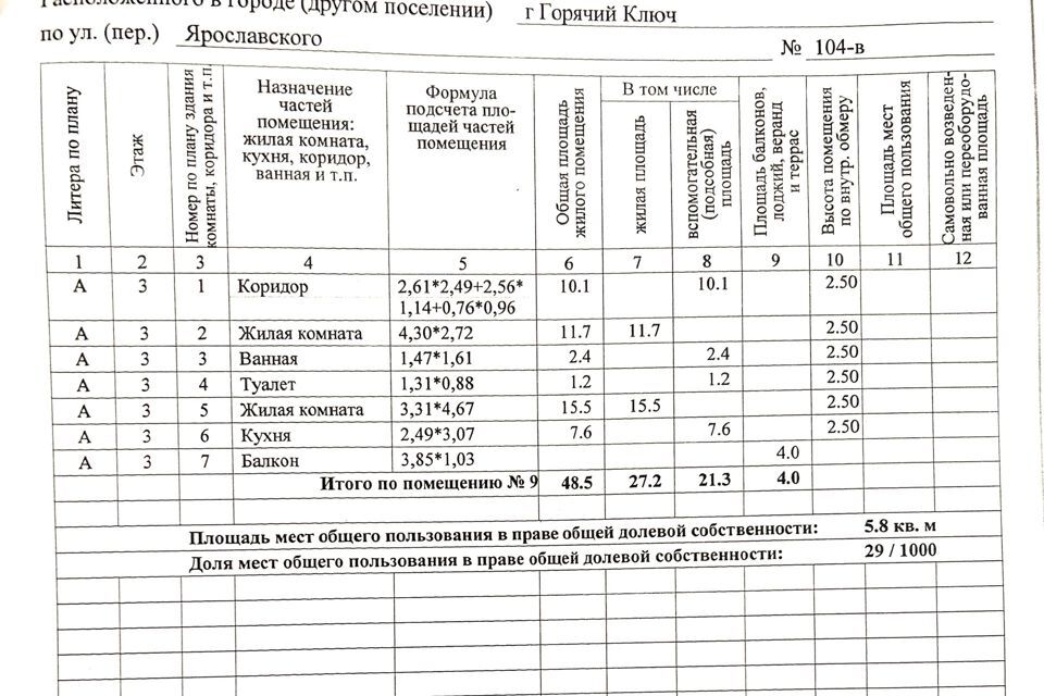 квартира г Горячий Ключ ул Ярославского 104в городской округ Горячий Ключ фото 6