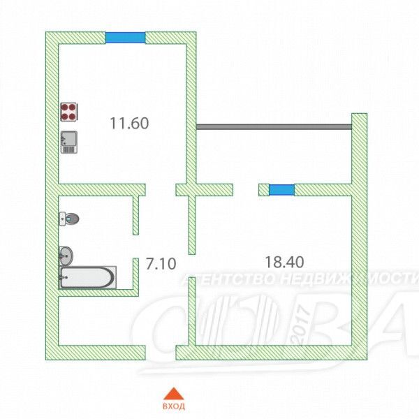 квартира г Тюмень ул Широтная 128 Тюмень городской округ фото 2