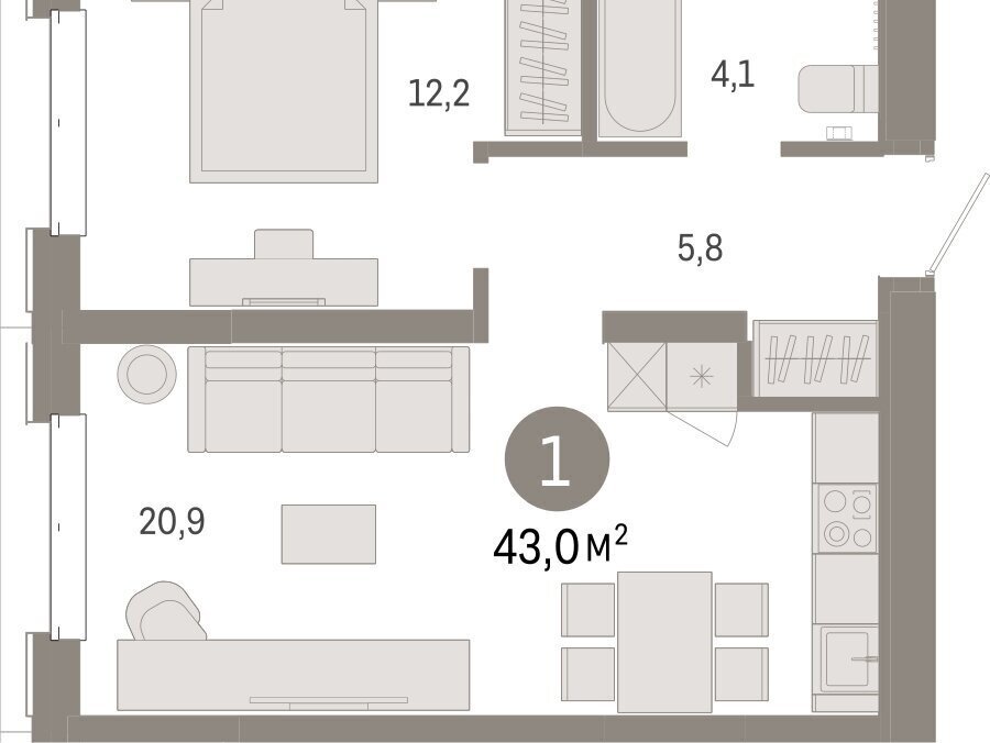 квартира г Тюмень жилой комплекс На Минской фото 2