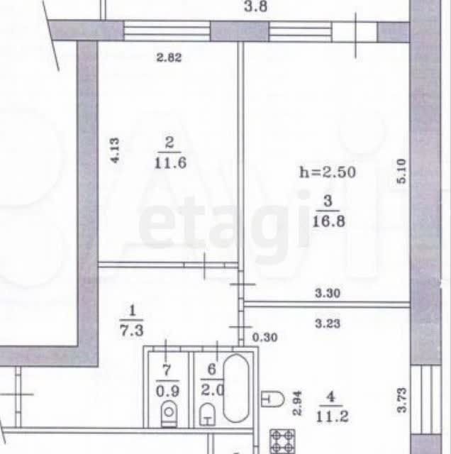 квартира г Набережные Челны пр-кт Мира 40 городской округ Набережные Челны, 6-й комплекс фото 10