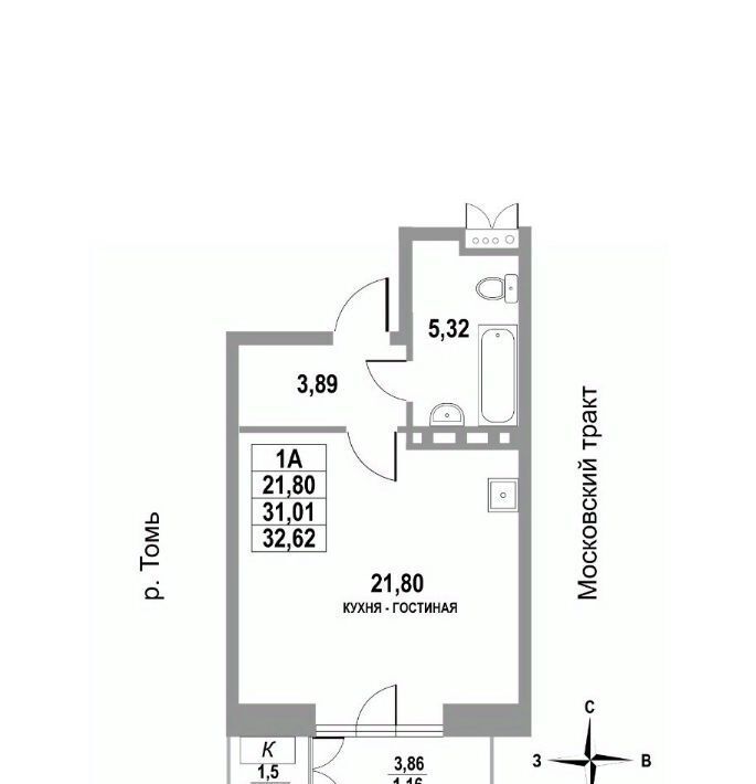 квартира г Томск р-н Кировский тракт Московский 109бк/3 ЖК «Стрижи» фото 1