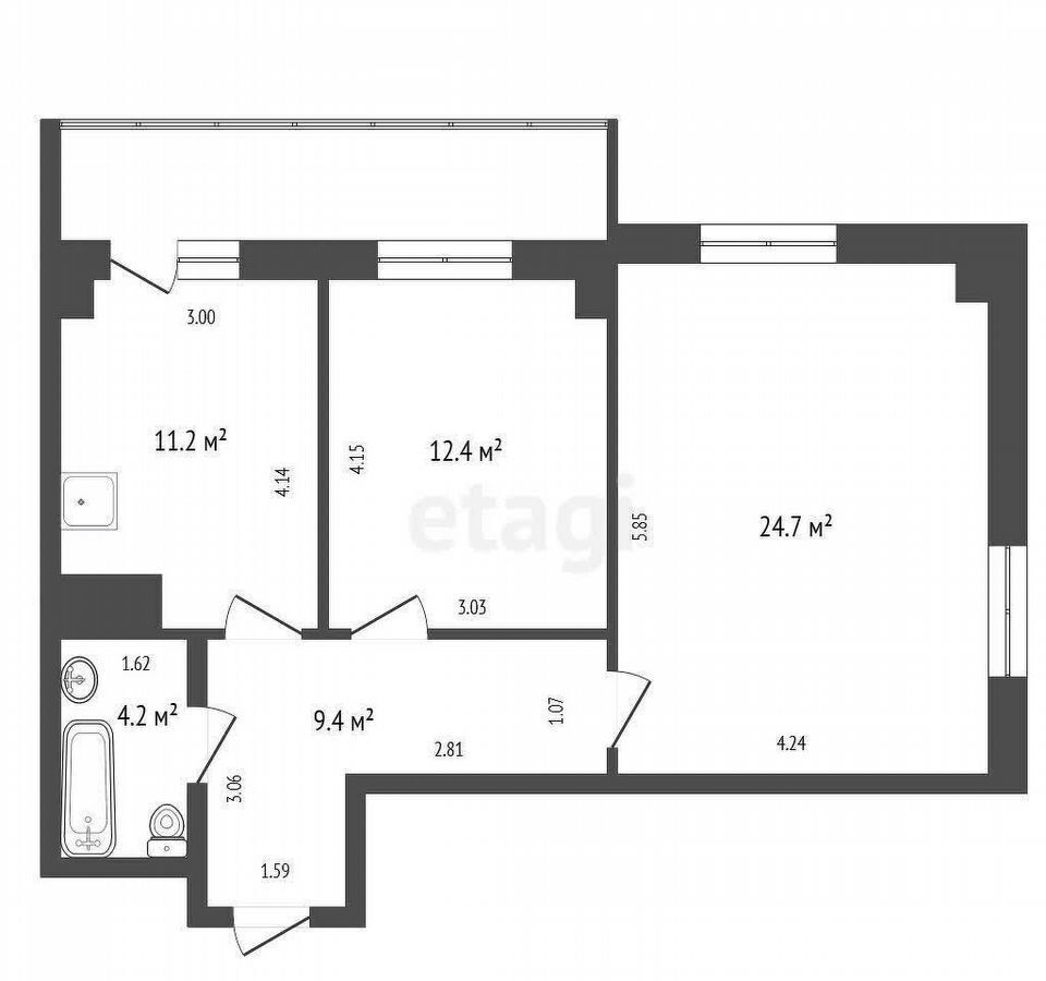 квартира г Красноярск р-н Центральный ул Караульная 39/2 фото 35