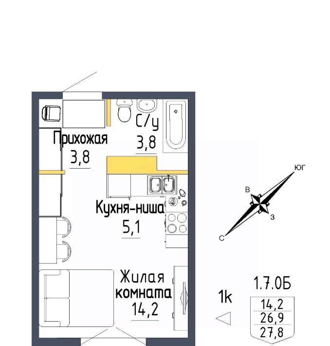 квартира г Екатеринбург р-н Орджоникидзевский ул Тюльпановая 12 Проспект Космонавтов фото 1