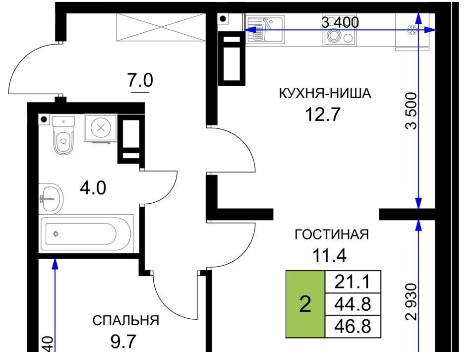 квартира г Краснодар р-н Прикубанский ул им. Героя Ростовского 8к/7 фото 1