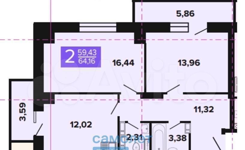 квартира г Волгоград р-н Краснооктябрьский ул Кубинская 72 фото 1