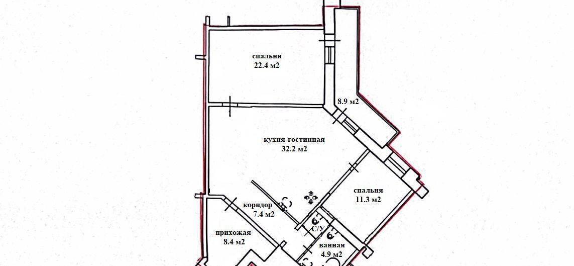 квартира г Санкт-Петербург ул Пулковская 2к/1 Звездная фото 19