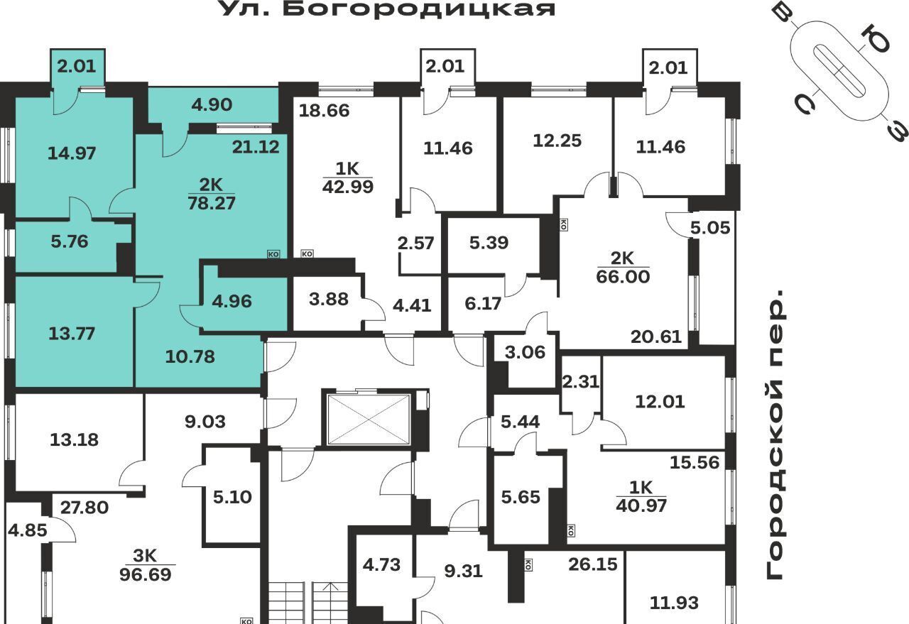 квартира г Тула р-н Центральный ЖК «Рязанка Грин» Центральный территориальный округ фото 2