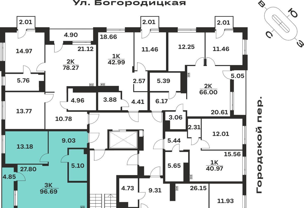 квартира г Тула р-н Центральный ЖК «Рязанка Грин» Центральный территориальный округ фото 2