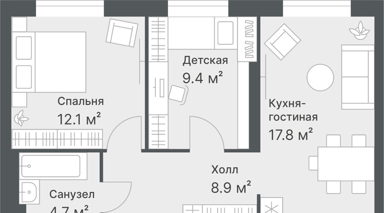 квартира г Тюмень р-н Калининский ул Кремлевская 95 Калининский административный округ фото 1