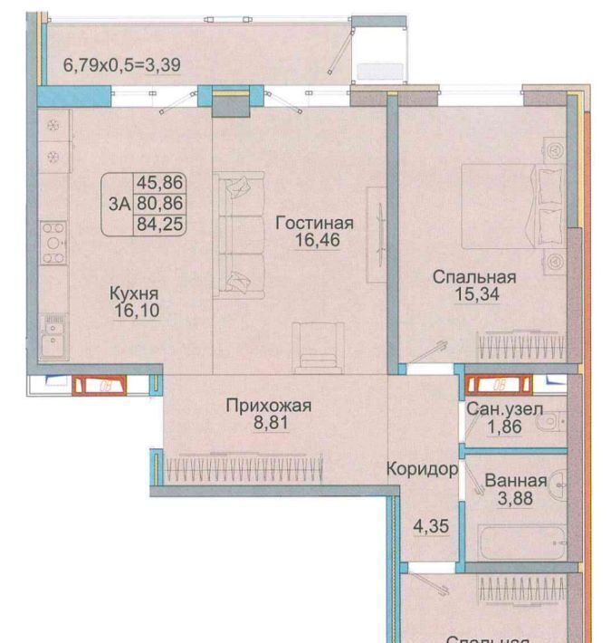 квартира г Краснодар р-н Прикубанский микрорайон 9-й километр фото 1