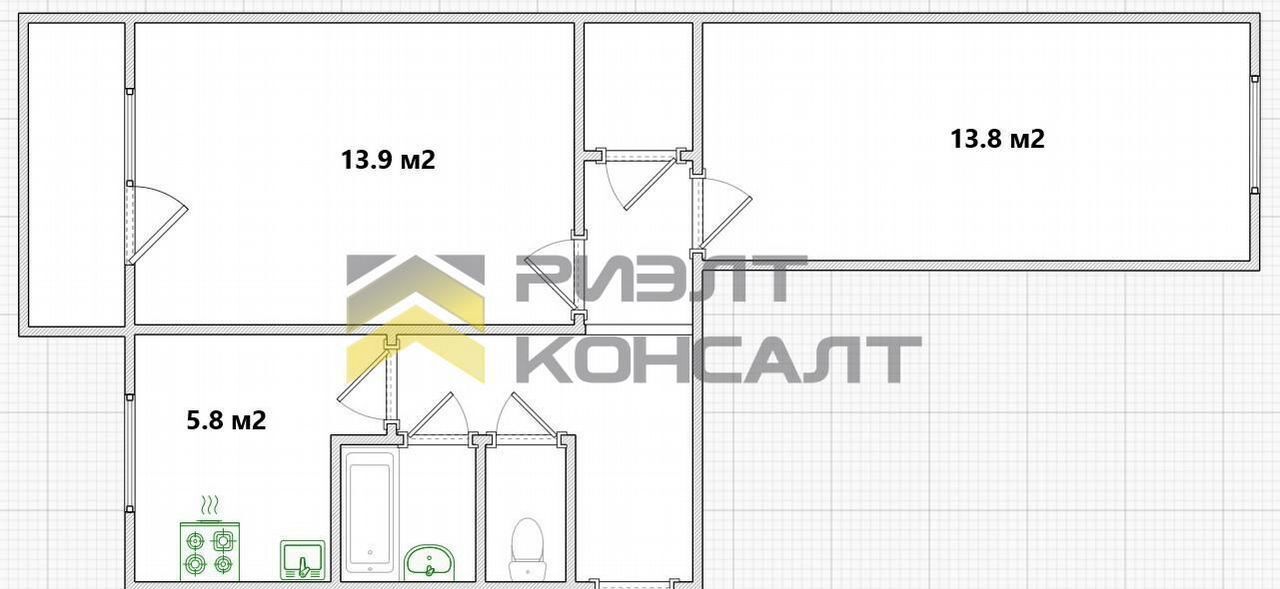 квартира г Омск р-н Ленинский ул Моторная 4 Ленинский АО фото 11