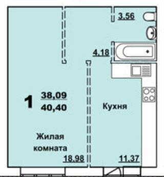 квартира г Саратов р-н Ленинский 5 квартал пр-кт Строителей 38а фото 2