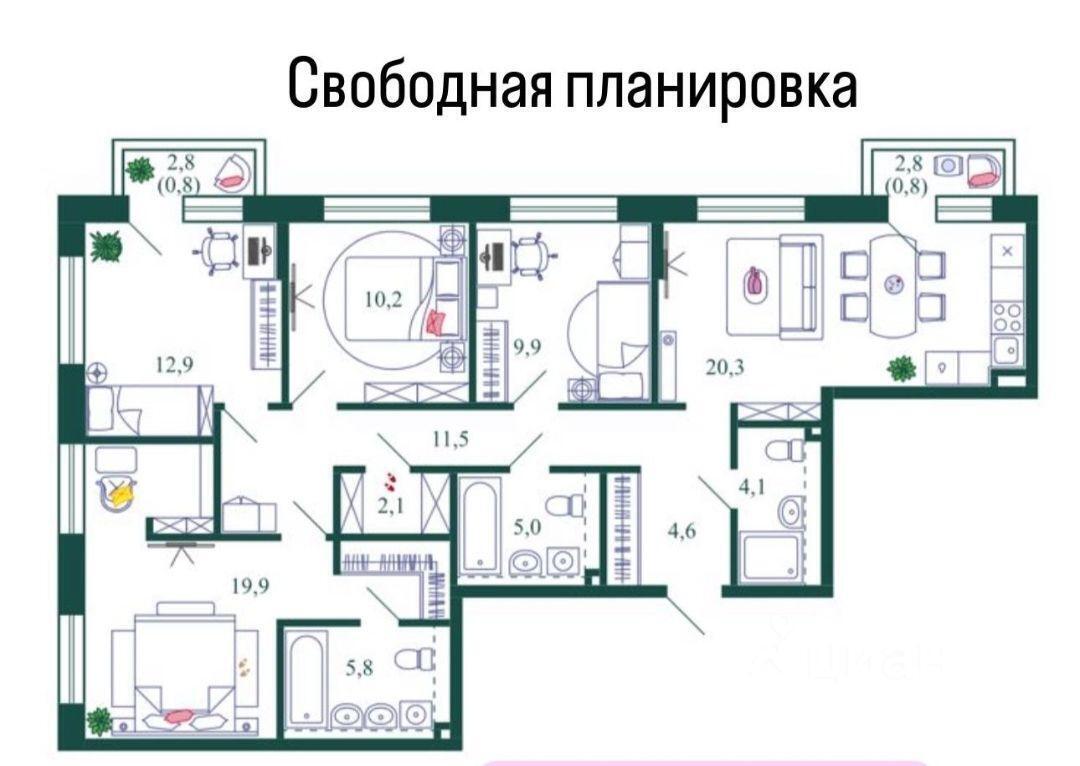 квартира г Москва ЮАО наб Марка Шагала Московская область фото 29