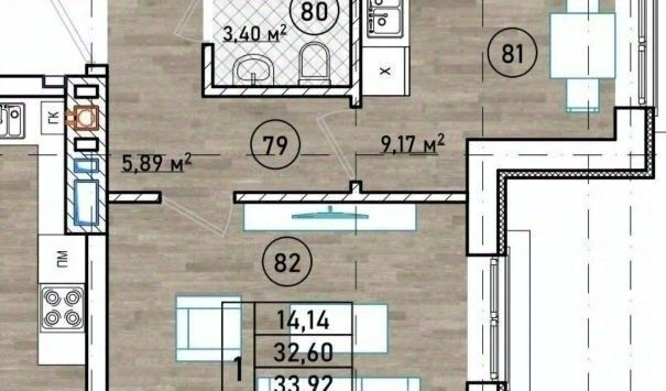 квартира г Калининград р-н Центральный ул Тенистая аллея 35 ЖК «Дом на Тенистой» фото 4