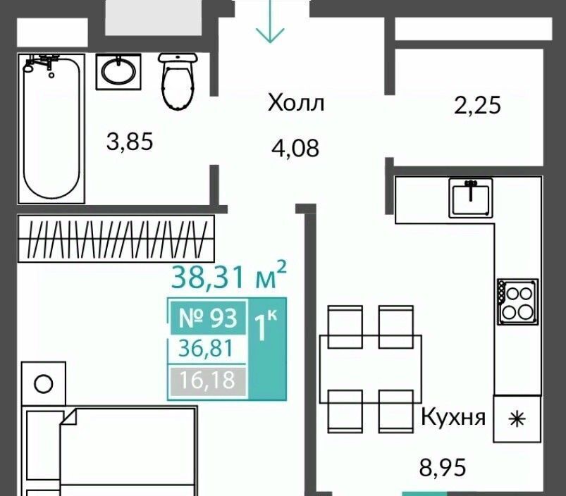 квартира г Симферополь р-н Железнодорожный ул Южная 3 фото 3