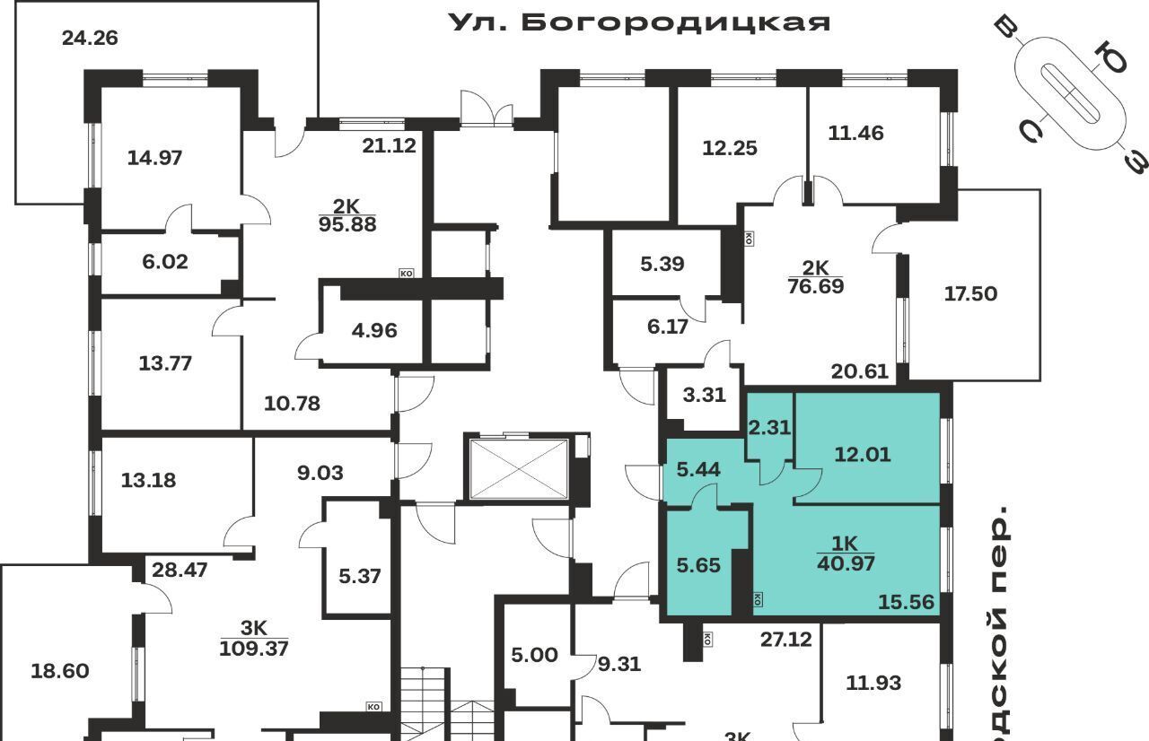 квартира г Тула р-н Центральный ЖК «Рязанка Грин» Центральный территориальный округ фото 2