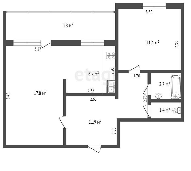 квартира г Комсомольск-на-Амуре ул Молодогвардейская 16к/2 фото 19