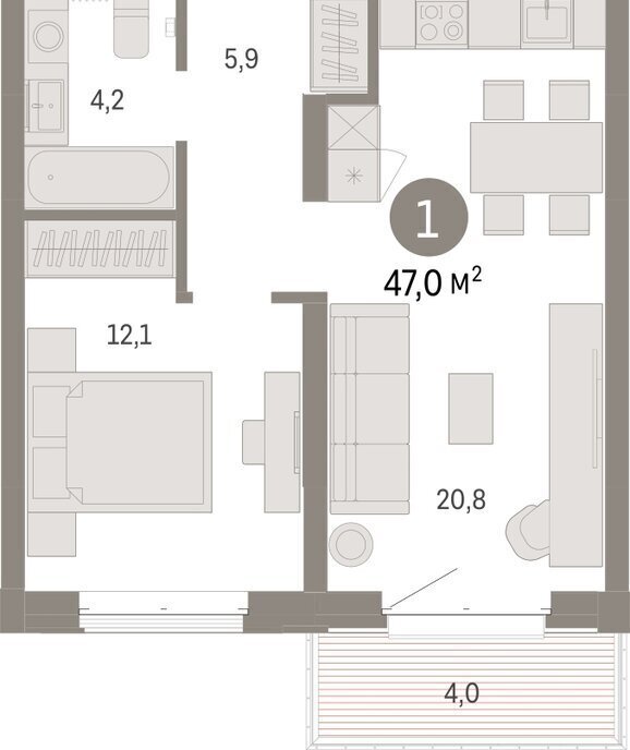 квартира г Тюмень жилой комплекс На Минской фото 2