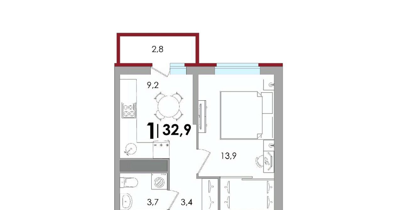 квартира р-н Калининский д Батино ул Сергея Есенина 37 фото 1