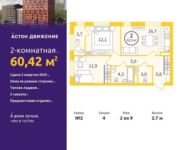 квартира р-н Железнодорожный Уральская Старая Сортировка квартал «Астон.Движение» жилой район Сортировочный, жилой комплекс Астон. Движение фото