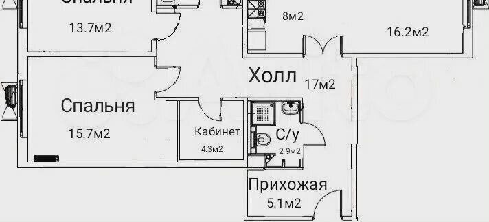 квартира г Москва метро Аннино ш Варшавское 141к/11 ЖК Варшавское шоссе 141 муниципальный округ Чертаново Южное фото 2