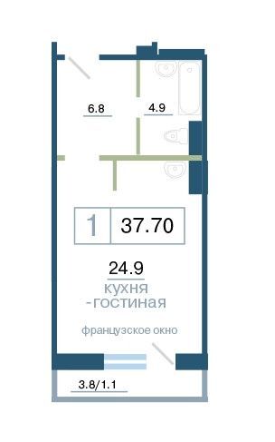 квартира г Красноярск р-н Железнодорожный ул Дубровинского 110в Красноярск городской округ фото 7