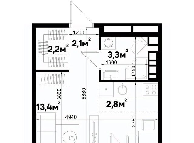 квартира р-н Прикубанский ул им. генерала Корнилова 14 ЖК Sport Village фото